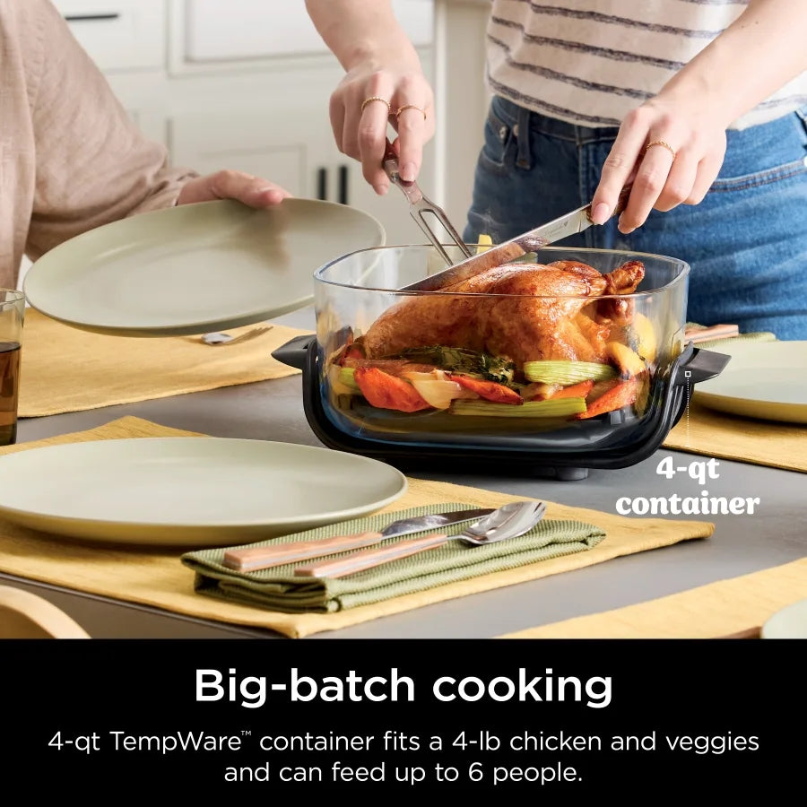 4-in-1 Portable Glass Air Fryer Cooking System