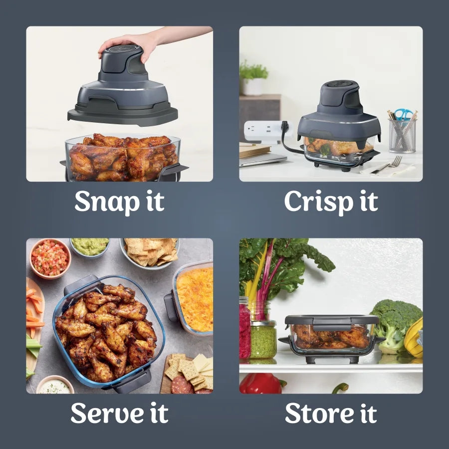 4-in-1 Portable Glass Air Fryer Cooking System