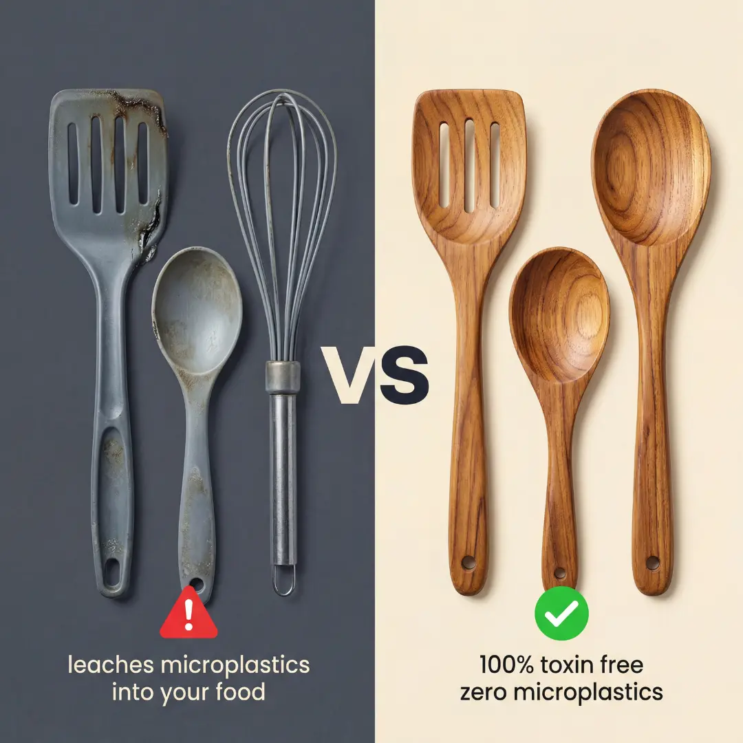 MINJIA - Natural Teak Wooden Utensil Set