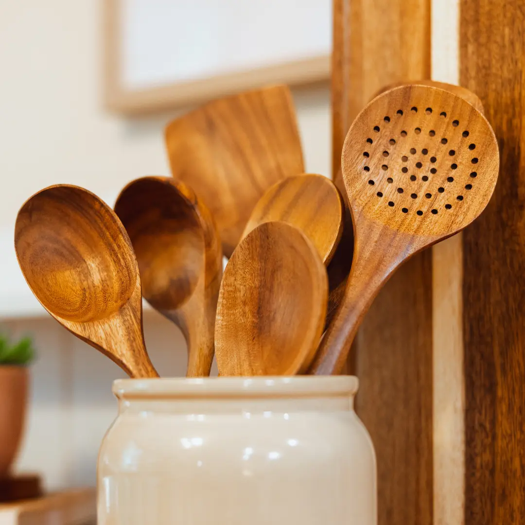 MINJIA - Natural Teak Wooden Utensil Set