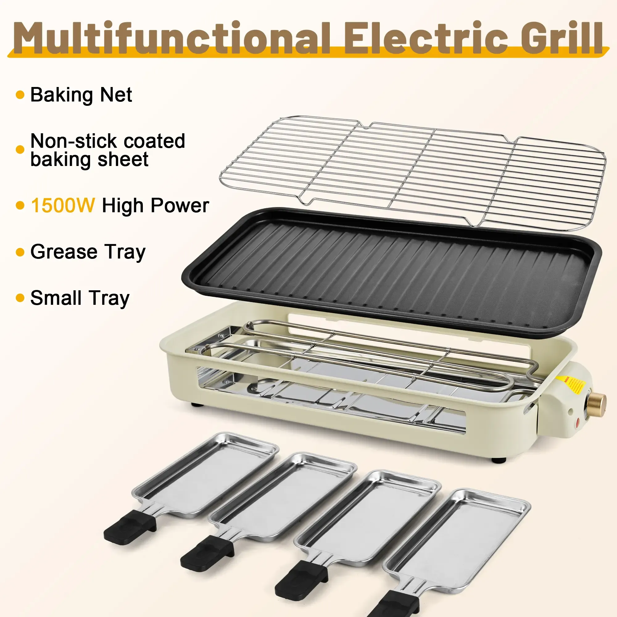 MINJIA Electric Indoor Grill,2 in 1 Indoor Grills