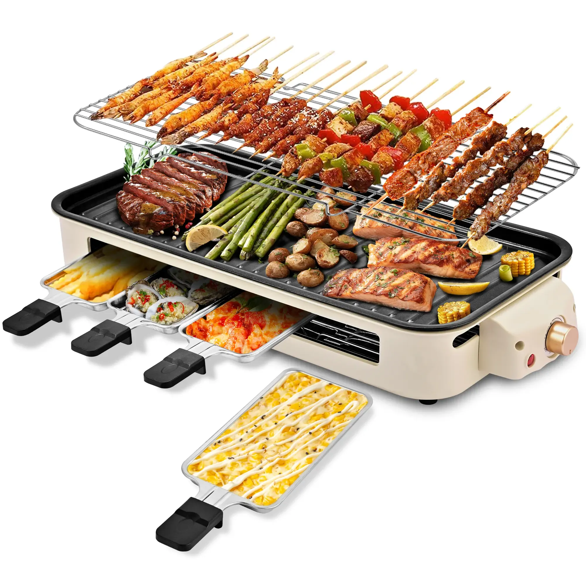 MINJIA Electric Indoor Grill,2 in 1 Indoor Grills