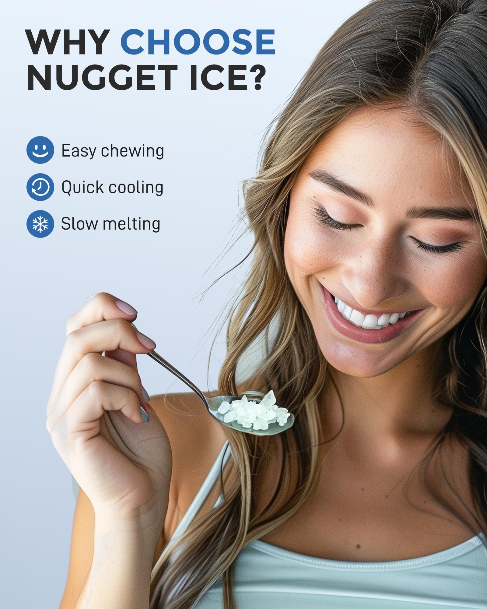 MINJIA® Nugget Ice Maker – Chewable Sonic Ice Machine for Home