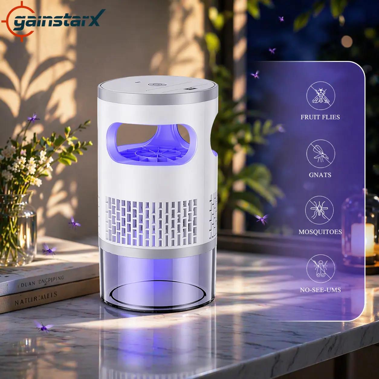 MINJIA Indoor Insect Trap with Light and Suction Non Zapper Flying Bug Catcher for Mosquitoes Fruit Flies Gnats and Moths for Home Use